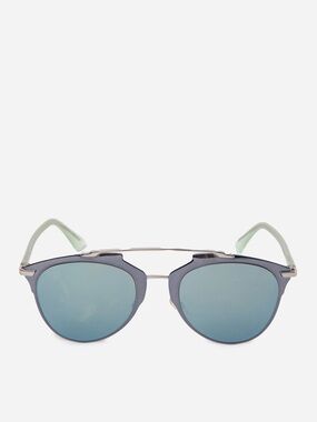 Dior Silver-Tone Sunglasses with Blue Mirror Lenses